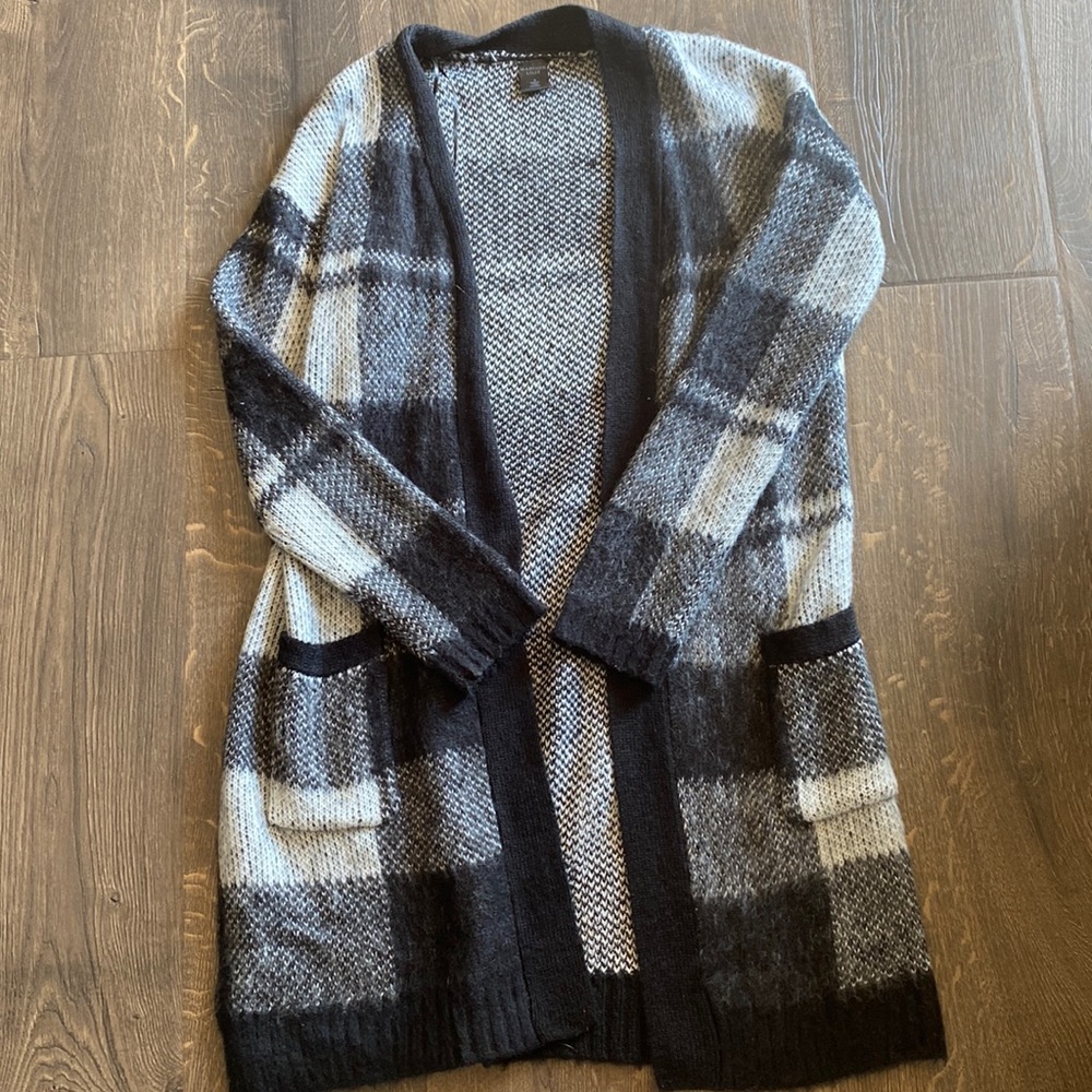 Plaid long cardigan